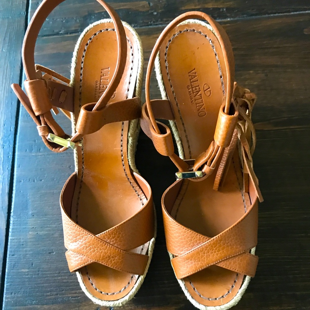 Authentic Valentino Garavani Leather Wedge